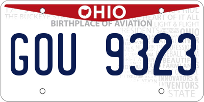 OH license plate GOU9323