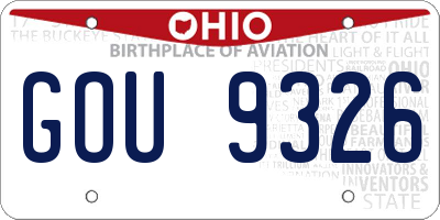 OH license plate GOU9326