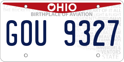 OH license plate GOU9327