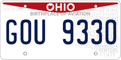 OH license plate GOU9330