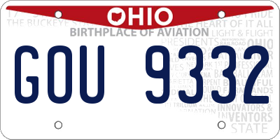 OH license plate GOU9332