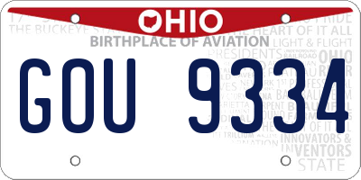 OH license plate GOU9334