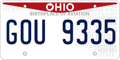 OH license plate GOU9335