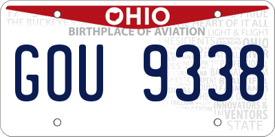 OH license plate GOU9338
