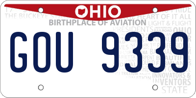 OH license plate GOU9339