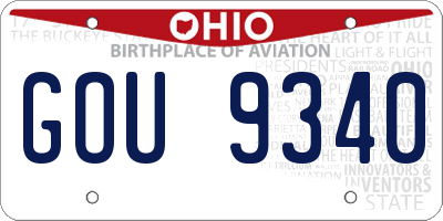 OH license plate GOU9340