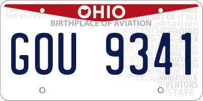 OH license plate GOU9341
