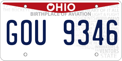 OH license plate GOU9346