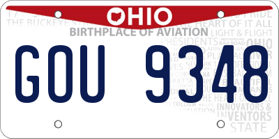 OH license plate GOU9348