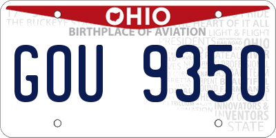 OH license plate GOU9350