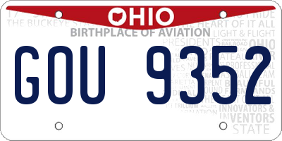 OH license plate GOU9352