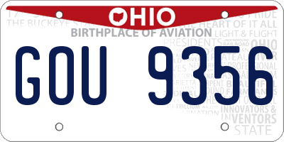 OH license plate GOU9356