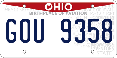 OH license plate GOU9358