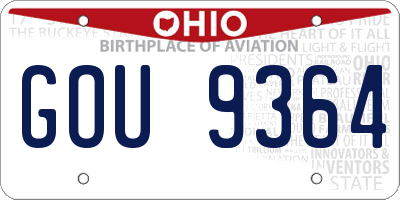 OH license plate GOU9364