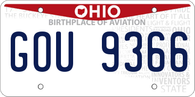 OH license plate GOU9366