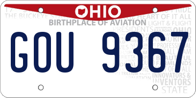 OH license plate GOU9367