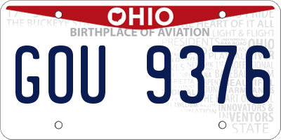 OH license plate GOU9376