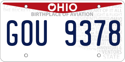 OH license plate GOU9378
