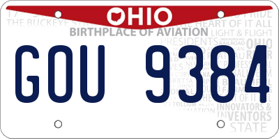 OH license plate GOU9384