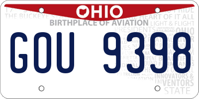 OH license plate GOU9398
