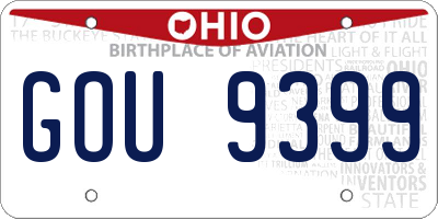 OH license plate GOU9399