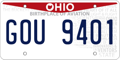 OH license plate GOU9401
