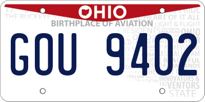 OH license plate GOU9402