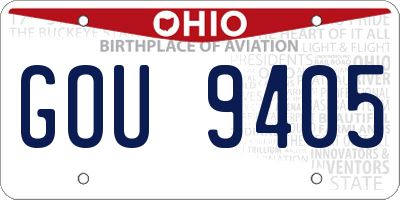 OH license plate GOU9405