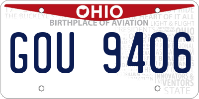 OH license plate GOU9406