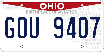 OH license plate GOU9407