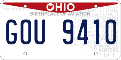 OH license plate GOU9410