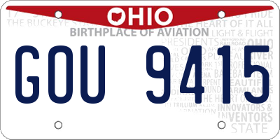 OH license plate GOU9415