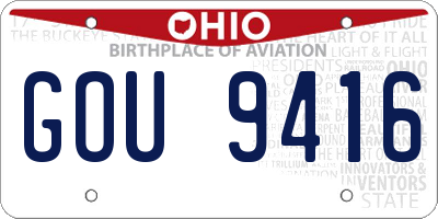 OH license plate GOU9416