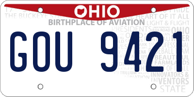 OH license plate GOU9421
