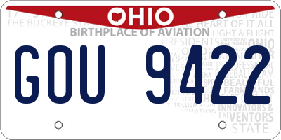 OH license plate GOU9422
