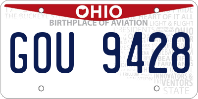 OH license plate GOU9428