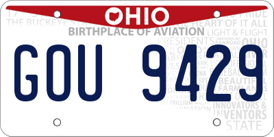 OH license plate GOU9429