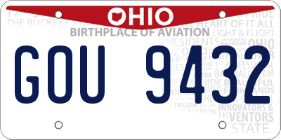 OH license plate GOU9432