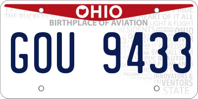 OH license plate GOU9433