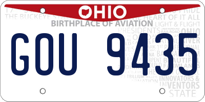 OH license plate GOU9435