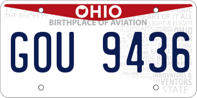 OH license plate GOU9436