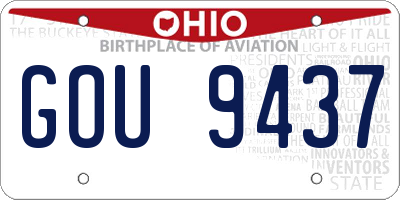 OH license plate GOU9437