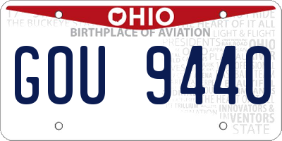 OH license plate GOU9440