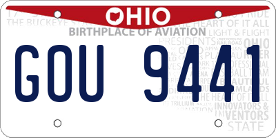 OH license plate GOU9441