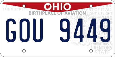 OH license plate GOU9449