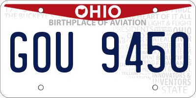 OH license plate GOU9450