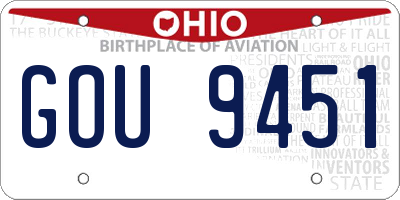 OH license plate GOU9451