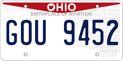 OH license plate GOU9452