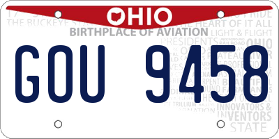 OH license plate GOU9458