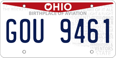 OH license plate GOU9461
